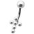 Bauchnabelpiercing mit Design und Kunstperlen