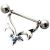 Brustwarzenpiercing aus 925 Silber mit Swarovski Stein