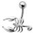 Bauchnabelpiercing mit Skorpion Design und Swarovstein
