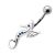 Bauchnabelpiercing mit Seepferdchen Design und Swarovski Stein
