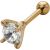 9 Karat Gold Ohrpiercing mit Swarovski Kristall