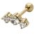 14 Karat Gold Ohrpiercing mit drei Swarovski Kristallen