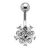 Bauchnabelpiercing mit Silber Design und Swarovski