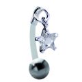 Nabelpiercing 1.6x12mm mit klarem Kristall-Stern