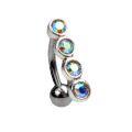 Titan Bauchnabelpiercing mit Swarovski Kristallen
