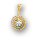 18 Karat Gold Bauchnabelpiercing mit Kristall