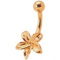 9 Karat Gold Bauchnabelpiercing mit Blüten Design