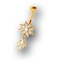9 Karat Gold Bauchnabelpiercing mit Swarovski Stein