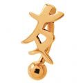 9 Karat Gold Bauchnabelpiercing mit Chinesichem Design