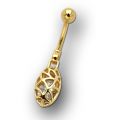9 Karat Piercing mit Kristallen