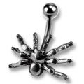 Bauchnabelpiercing mit Spinnen Design und Titanbanane