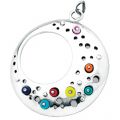Kettenanhänger 925 Sterling Silber - Kreis mit Perlen