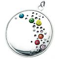 Kettenanhänger 925 Sterling Silber - Kreis mit Perlen
