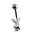 Playboy Bauchnabelpiercing mit Bunny und Kristall