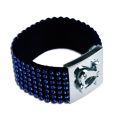 Armband, siebenreihig mit dunkelblauen Strass-Steinen