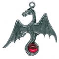 Kettenanhänger mit Drachen Design - mit Swarovski Stein