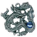 Kettenanhänger mit Drachen Design - mit Swarovski Stein