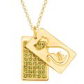Dog Tag mit Katzensilhouette und Kristallen