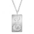 Dog Tag mit Katzensilhouette und Kristallen