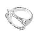 Ring mit Katzenkopf Silhouette und Kristallen