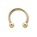 14 Karat Circular Barbell mit Kugeln