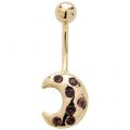 9 Karat Gold Bauchnabelpiercing mit Monddesign
