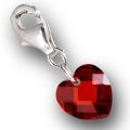 Anhänger Zirkonie Herz, 10mm, rot