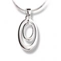 Silber Kettenanhänger - Oval in Oval glänzend