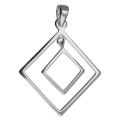 Kettenanhänger Sterling Silber Quadrat in Quadrat