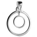 Kettenanhänger Sterling Silber Kreis in Kreis glänzend