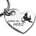 Herzförmiger Silber Anhänger mit Wunschgravur