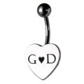 Bauchnabel-Piercing mit Gravur