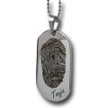 Dog Tag Stahlanhänger mit Fingerabdruck