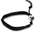 Lederarmband mit schwarzen Facettenkristallen