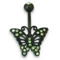 Schwarze Banane Schmetterling mit Kristallen