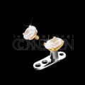Dermal Anchor Aufsatz 14 Karat Kristall oval