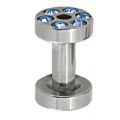 Ohrtunnel mit Kristallen 5.0 und 6.0mm Stärke