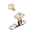 Dermal Anchor Aufsatz 14 Karat Kristall rund