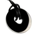 Anhänger Scheibe Edelstahl, Durchmesser 29mm - einseitig schwarz