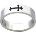Fingerring aus Chirurgenstahl - Kreuz Motiv