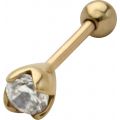14 Karat Gold Ohrpiercing mit Swarovski Kristall