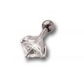 Ohrpiercing mit einem eckigem Swarovski Kristall