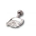 Ohrpiercing mit einem ovalen Swarovski Kristall