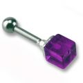 Ohrpiercing aus Chirurgenstahl mit UV-Würfel