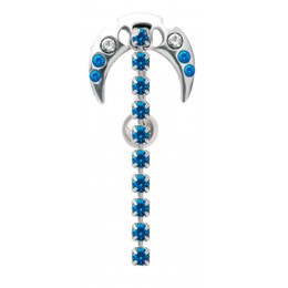 Upper Belly Shield Chain Sichel mit Strassketten