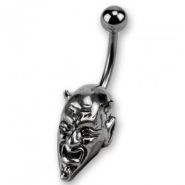 Bauchnabelpiercing mit Teufelskopf aus Chirurgenstahl