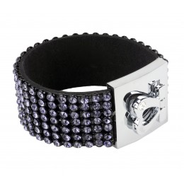 Armband, siebenreihig mit lavendelfarbenen Strass-Steinen