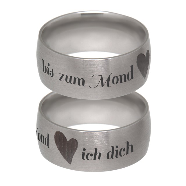 Ring Edelstahl mattiert mit SpruchGravur [LASA9MO]