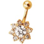 9 Karat Gold Bauchnabelpiercing mit Swarovski Stein