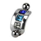 Bauchnabelstecker Chirurgenstahl Banane - Schild 925 Sterling Silber